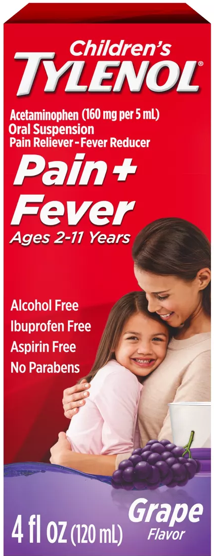 Tylenol children's acetaminophen suspension 160 mg per 5 mL